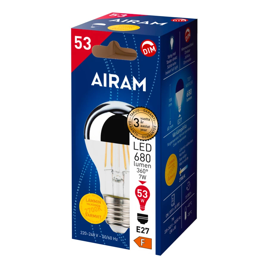 Airam E27 680 Lm Led Pääpeililamppu 4 Airam E27 680 Lm Led Pääpeililamppu - Image 2