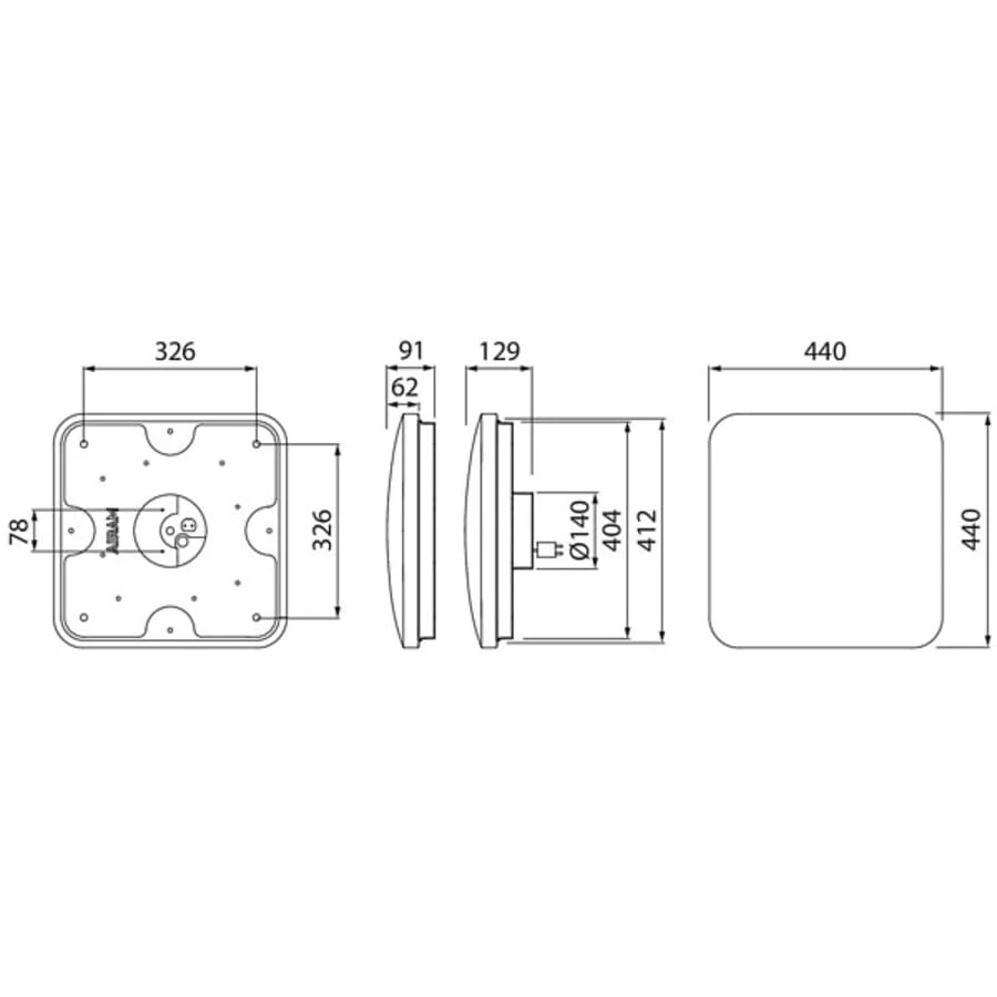 Airam Gaia Slim Square IP20 22W 44cm Led-plafondi 7 Airam Gaia Slim Square IP20 22W 44cm Led-plafondi - Image 5