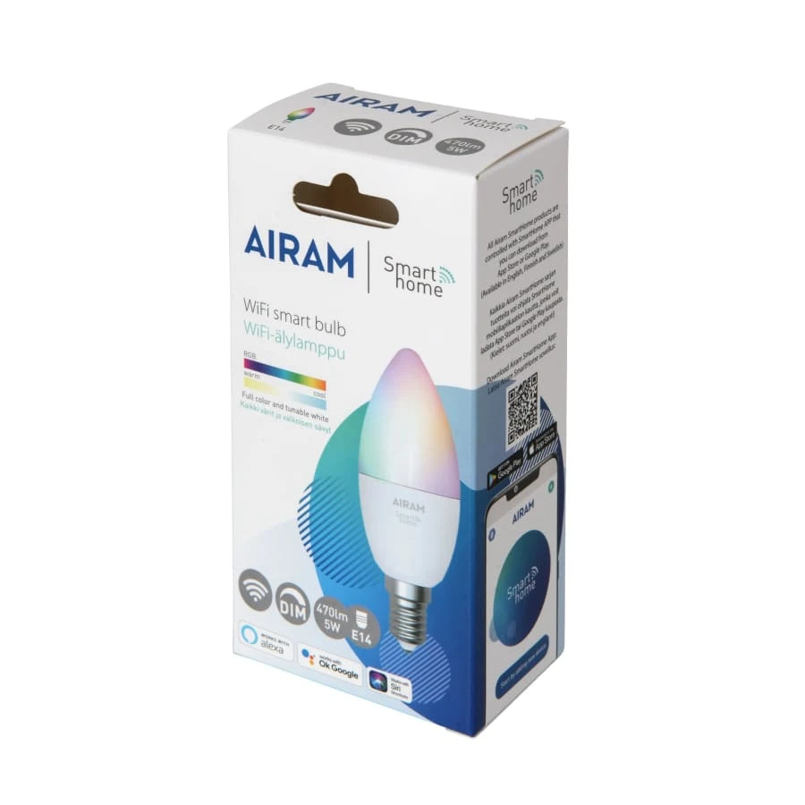 Airam Smart Wifi E14 5W 470lm RGB Led Kynttilä-älylamppu 3 Airam Smart Wifi E14 5W 470lm RGB Led Kynttilä-älylamppu
